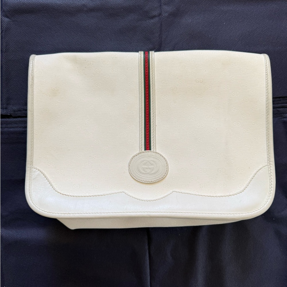 Gucci White Vintage Clutch